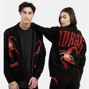 Spirit Jersey Black Wrath Scorpion Knit Full Zip Sweatshirt NWT Unisex